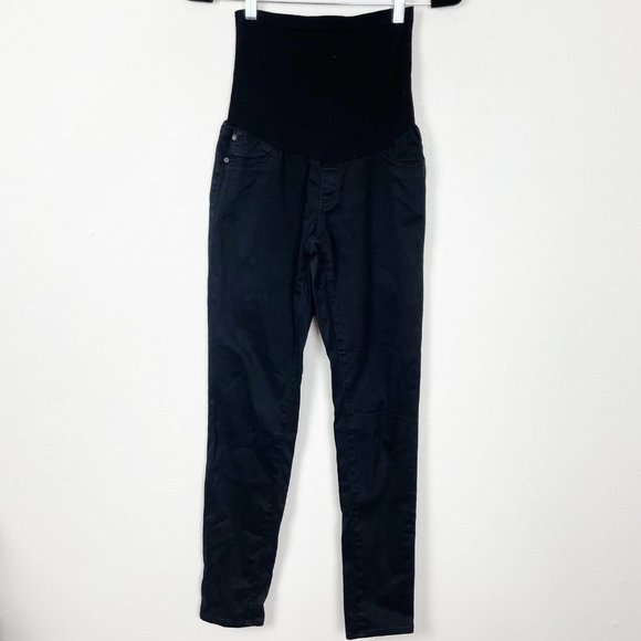 AG‎ Adriano Goldschmied Woman's Sz 30 Black Over the Belly Maternity Pants - Picture 1 of 8
